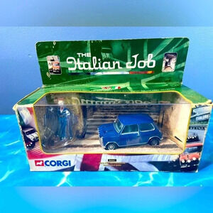Corgi #04441 The Italian Job (1969) Blue Mini & Driver + Gold Bars - Rare🏦🚙🛣️